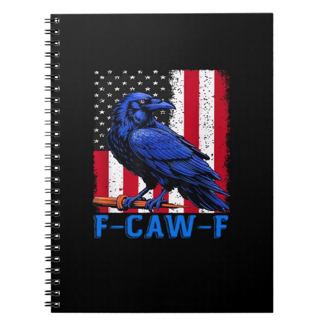 Crow Raven Funny F-Caw-F Minimal Clean Notebook (Front)