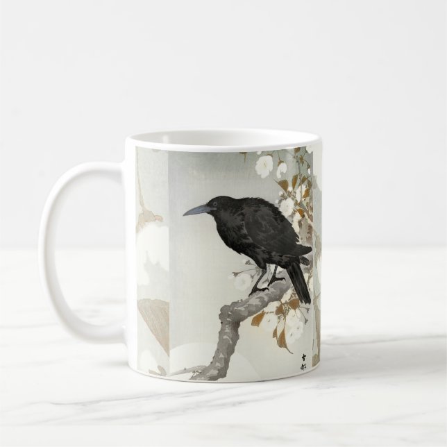 Crow Raven Koson Japanese Bird Coffee Mug (Left)