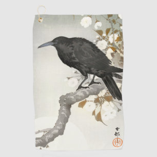 Crow Raven Koson Japanese Bird Crow Golf Towel