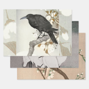 Crow Raven Koson Japanese Bird Crow Wrapping Paper Sheet