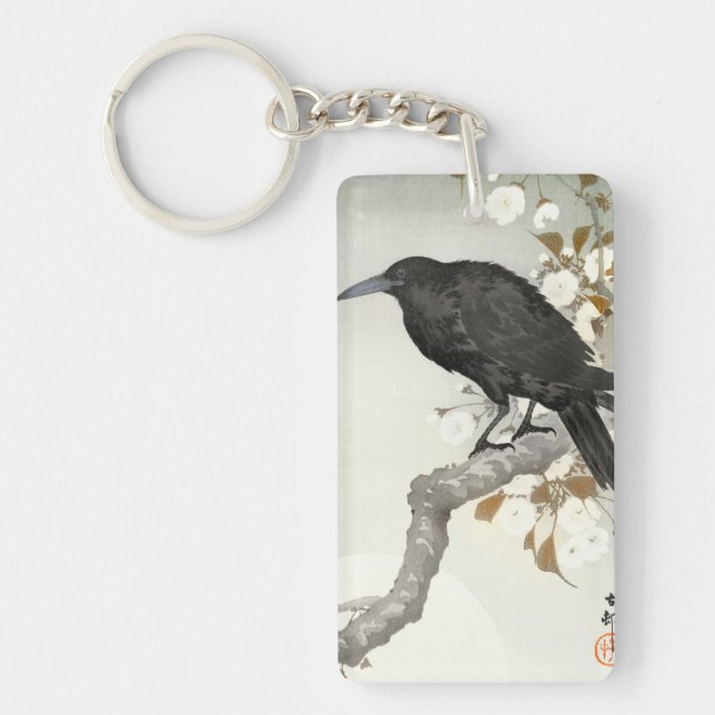 Crow Raven Koson Japanese Bird Key Ring (Front)