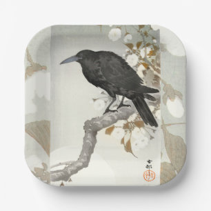 Crow Raven Koson Japanese Bird Paper Plate