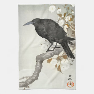 Crow Raven Koson Japanese Bird Tea Towel