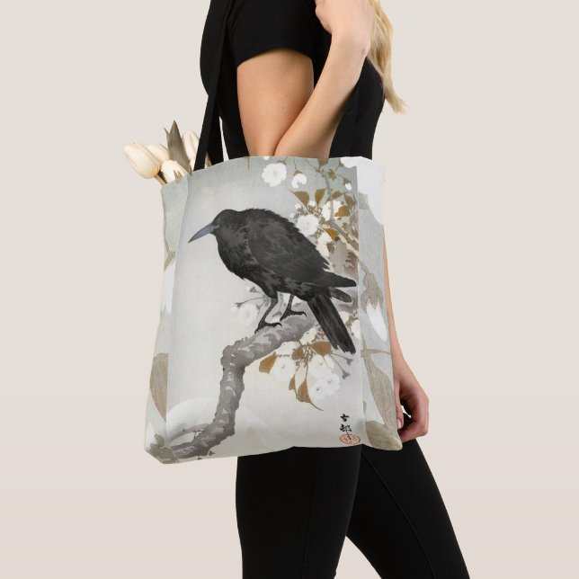 Crow Raven Koson Japanese Bird Tote Bag (Close Up)
