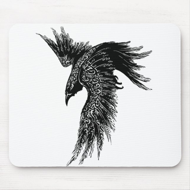 Crow Raven Norse Viking Symbol Mouse Mat (Front)