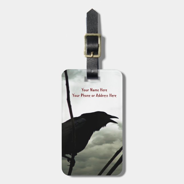Crow/Raven Photo Luggage Tag (Front Vertical)