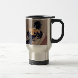 Crow Reading The Raven Funny Travel Mug