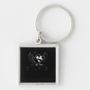 Crow, Retro F-Caw-F Bird Crow Funny Crow Bird Cawi Key Ring