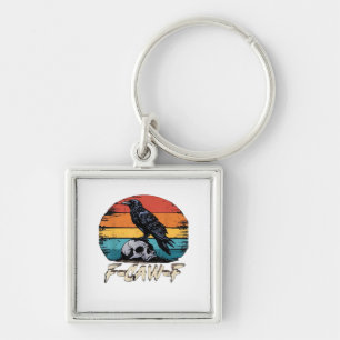 Crow, Retro F-Caw-F Bird Crow Funny Crow Bird Cawi Key Ring