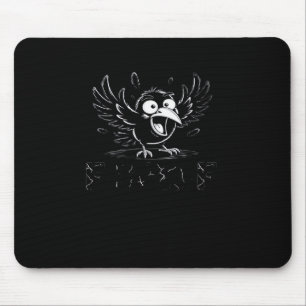 Crow, Retro F-Caw-F Bird Crow Funny Crow Bird Cawi Mouse Mat