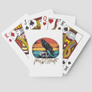 Crow, Retro F-Caw-F Bird Crow Funny Crow Bird Cawi Playing Cards