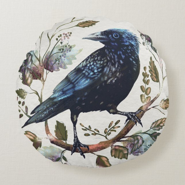 Crow Round Cushion (Front)