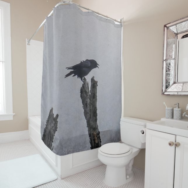 Crow Shower Curtain (In Situ)