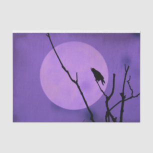 Crow Silhouette Lavender Purple Moon Tissue Paper