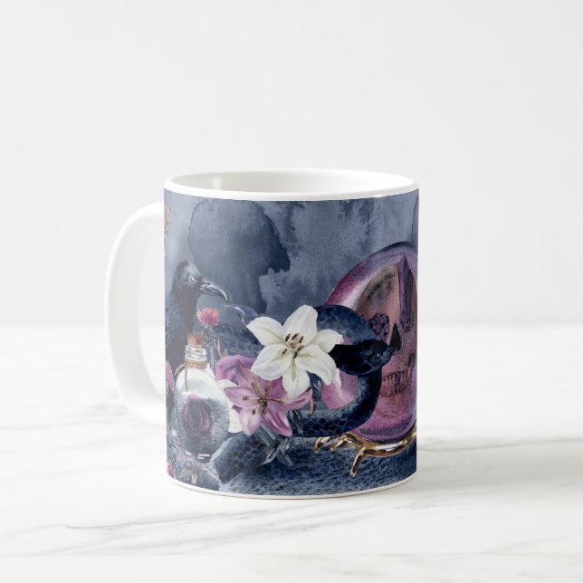 Crow & Snakes Halloween  Coffee Mug (Front Left)