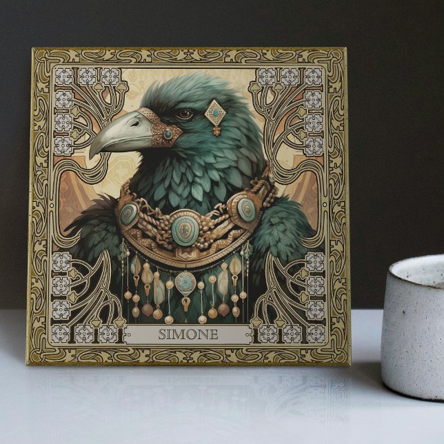 Crow Spirit Animal Personalised Name Field Tile (Creator Uploaded)