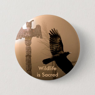CROW SPIRIT Collection 6 Cm Round Badge