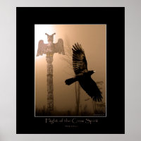 CROW SPIRIT & Totem Pole Art Poster