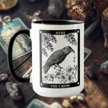Crow Tarot Card Mug – Witchy & Mystical Coffee Cup