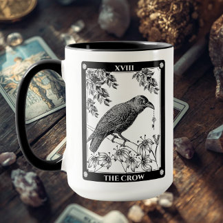 Crow Tarot Card Mug – Witchy & Mystical Coffee Cup
