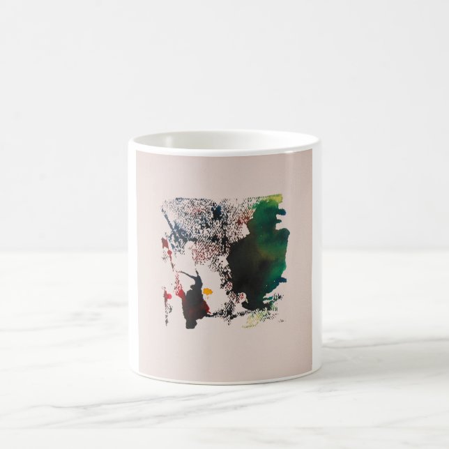 Crow Totem Abstract Jeff Hankamer Artjunkhaus Art Coffee Mug (Center)