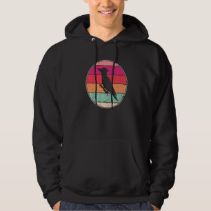 Crow Vintage Cool Crow Cute Bird Animal 70s 80s Hoodie