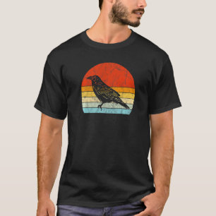 Crow Vintage Sunset Retro Style Cute Raven  2 T-Shirt