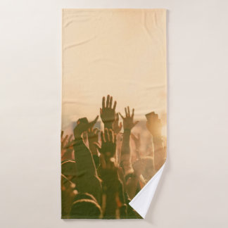 Crowd at concert - retro style photoconcert,crowd, bath towel