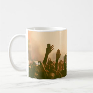 Crowd at concert - retro style photoconcert,crowd, coffee mug