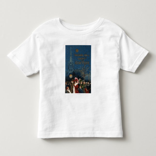 Crowd Blowing Horns Toddler T-Shirt (Front)