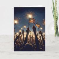 Crowd Celebrating 4th of July 