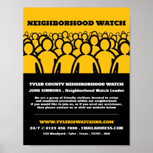 Crowd Design, Neighborhood Community Watch Advert Poster