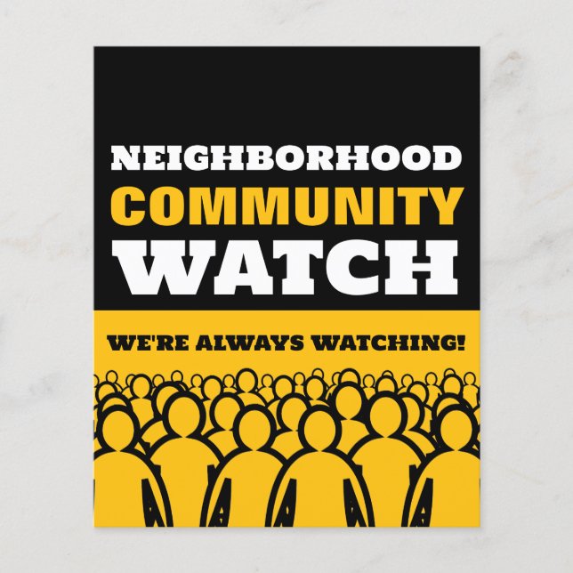 Crowd Design, Neighborhood Watch Warning Flyer (Front)