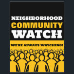 Crowd Design, Neighborhood Watch Warning Flyer<br><div class="desc">Crowd Design,  Neighborhood Community Watch Warning Flyer by The Business Card Store.</div>