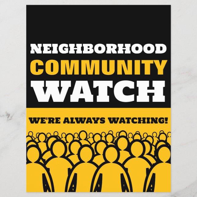 Crowd Design, Neighborhood Watch Warning Flyer (Front)