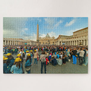Crowd in front of St. Peter Basilica, Rome, Italy Jigsaw Puzzle