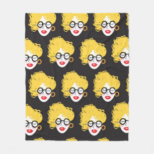 Crowd of funny peoples, cute background fleece blanket