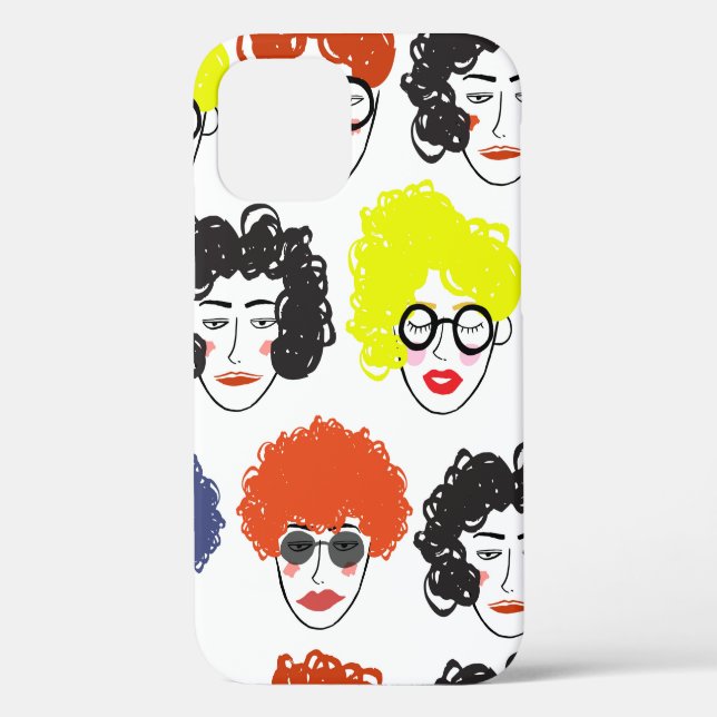 Crowd of funny peoples, seamless background Case-Mate iPhone case (Back)