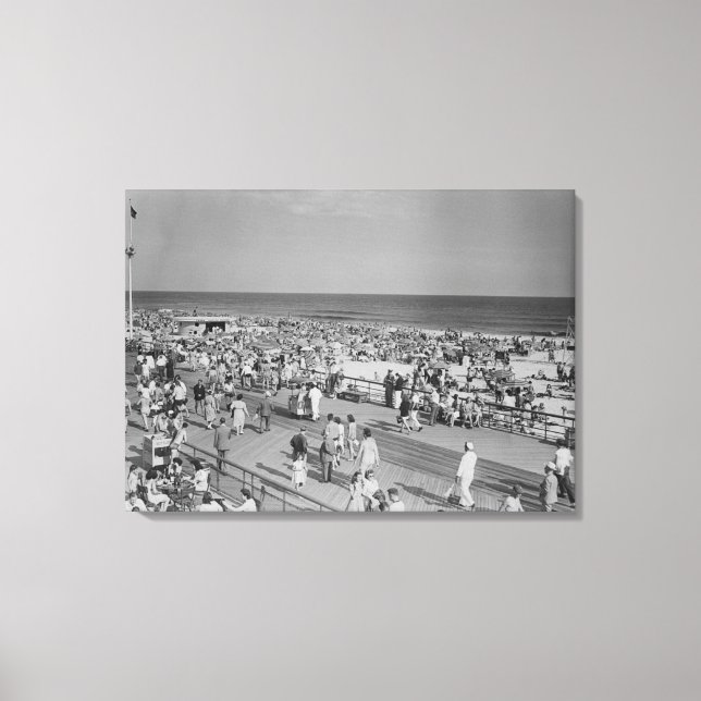 Crowd on Beach Canvas Print (Front)