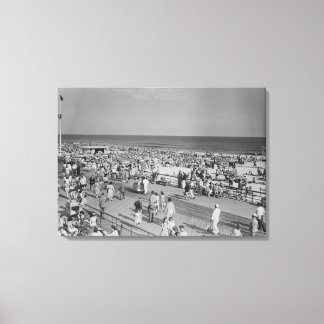 Crowd on Beach Canvas Print