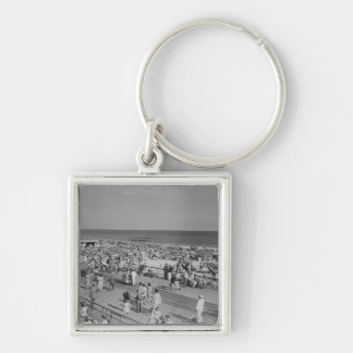 Crowd on Beach Key Ring