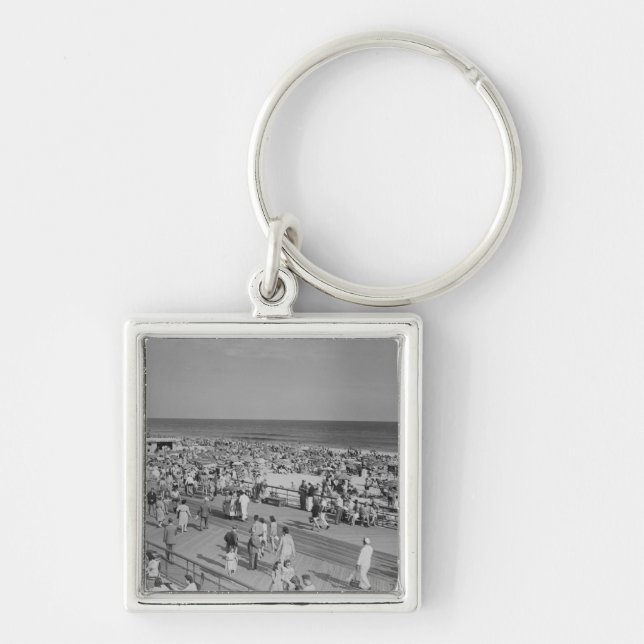 Crowd on Beach Key Ring (Front)