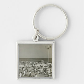 Crowded Beach Key Ring