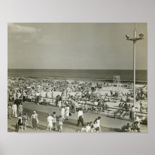 Crowded Beach Poster