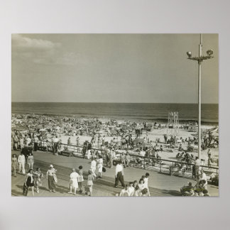 Crowded Beach Poster