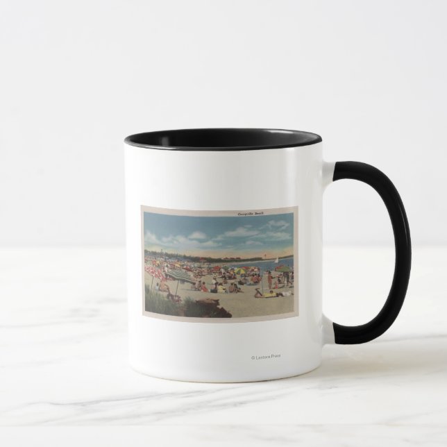 Crowded Beach Scene Mug (Right)
