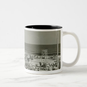 Crowded Beach Two-Tone Coffee Mug
