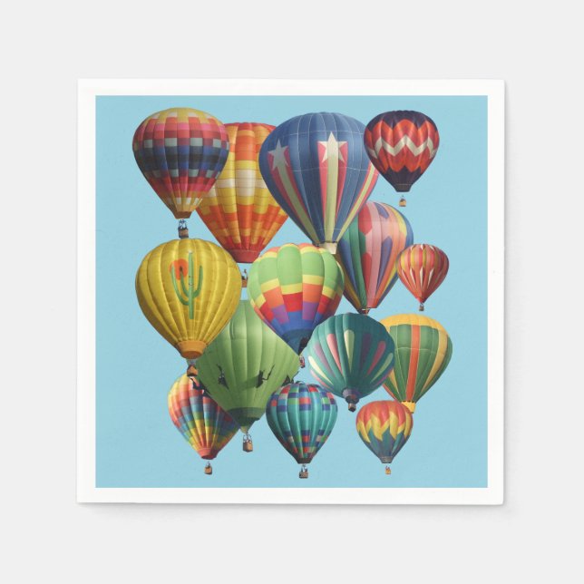 Crowded Hot Air Balloons Paper Napkin (Front)