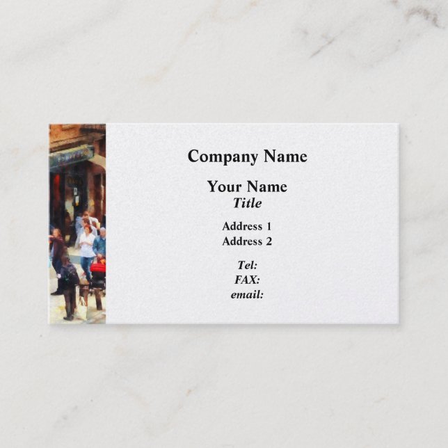 Crowded New York Sidewalk Business Card (Front)