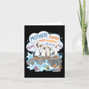 Crowded Seagull Flock Funny Mummy Mama Shouting Card